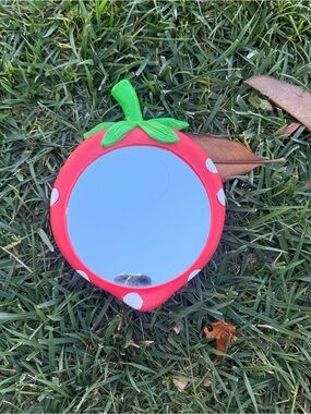 Kids Strawberry Hand Mirror - Red